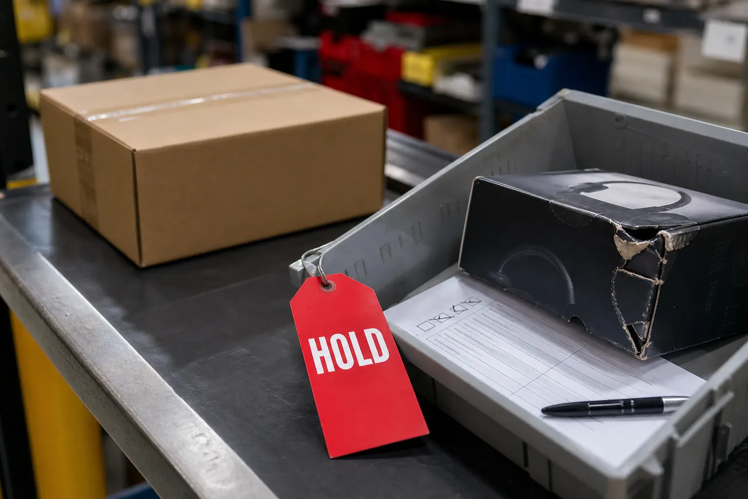 A questionable parcel held for confirmation before dispatch