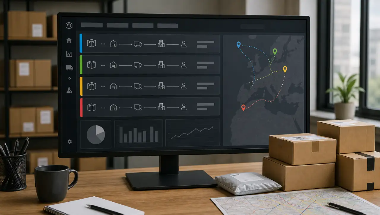 A practical logistics dashboard comparing economy, standard, priority and exception routes