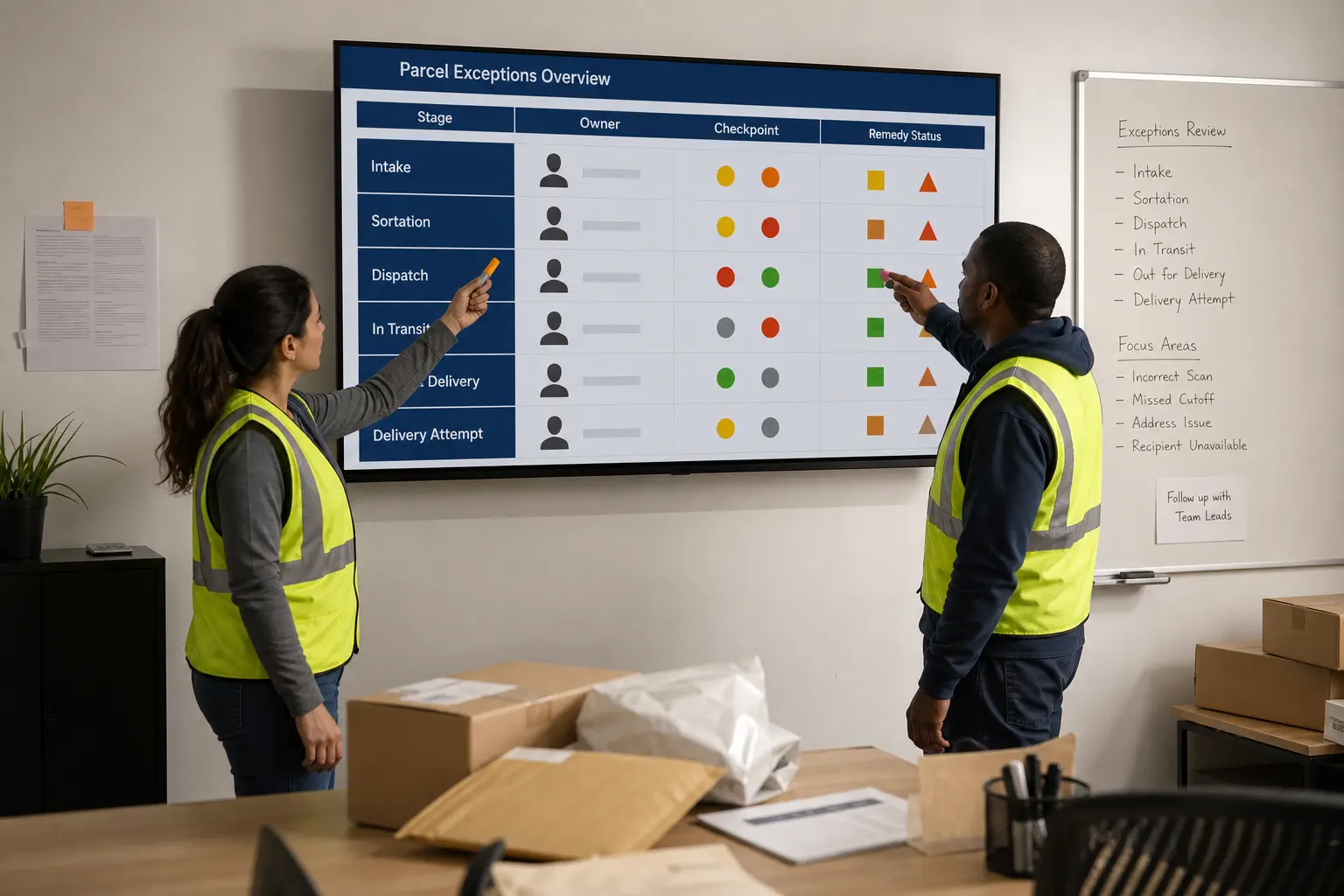 An ecommerce exception dashboard assigns shipment stages owners deadlines and remedies