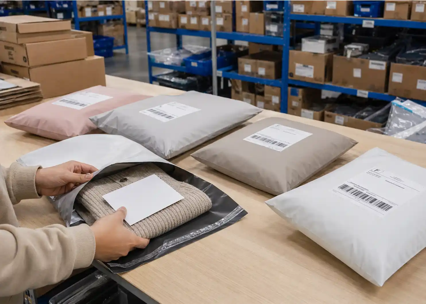 Custom branded mailers prepared for private label dropshipping orders