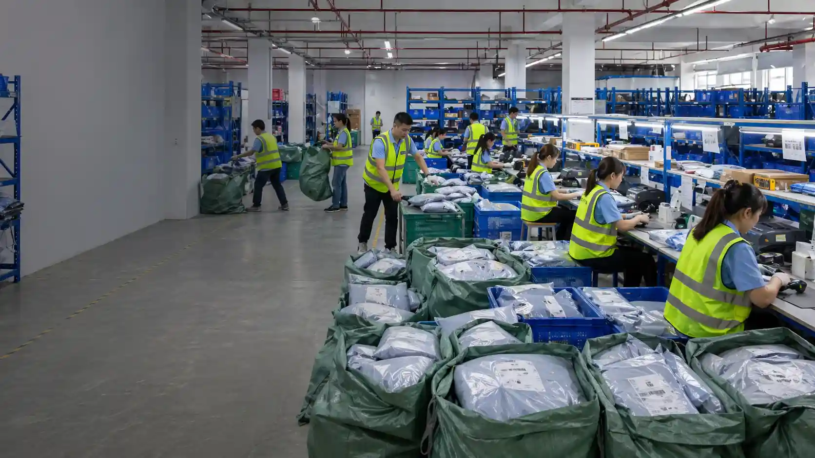 RuntoDropship team preparing labeled courier parcels for fast dropshipping dispatch