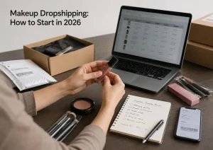 Makeup dropshipping supplier sample review and product inspection workspace