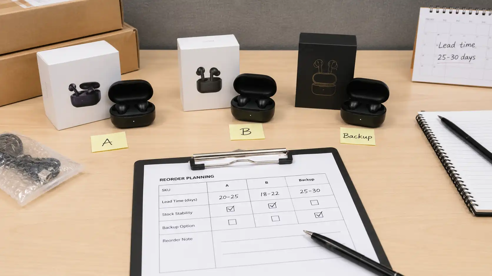 Wireless earbuds suppliers compared for lead time, stock stability and backup supplier planning