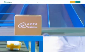 YunExpress parcel moving on a sorting conveyor