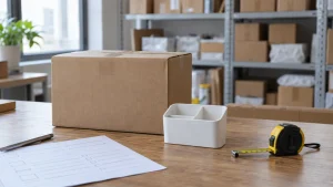 Unbranded parcel and product sample prepared for a UK order review
