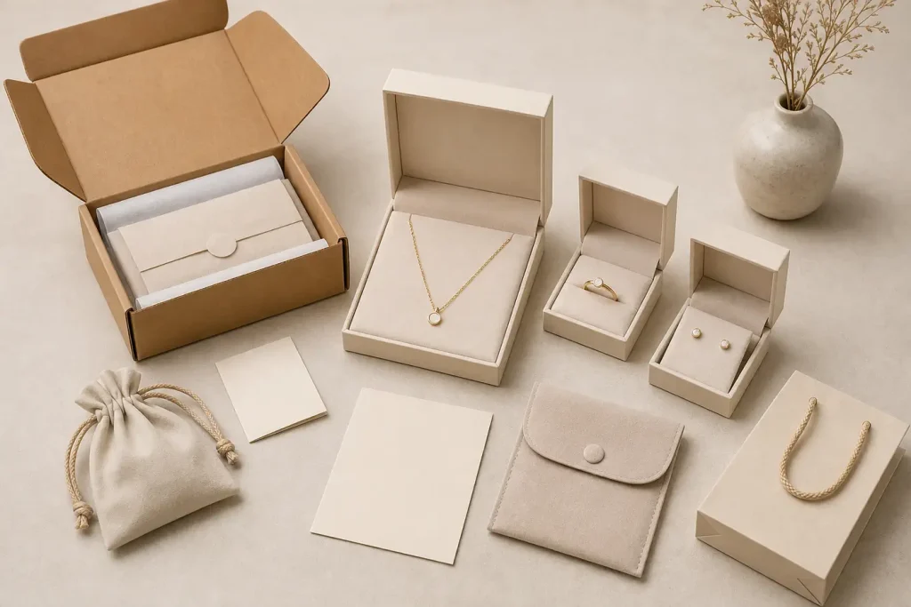Unbranded coordinated jewelry packaging and presentation system