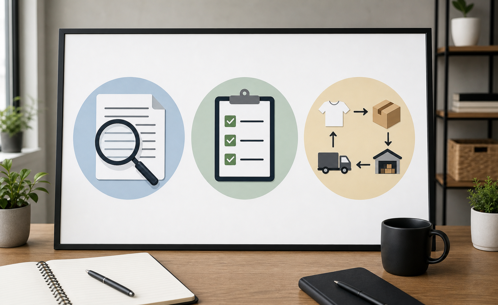 A three-part visual summary of mentor vetting, deliverables, and execution systems