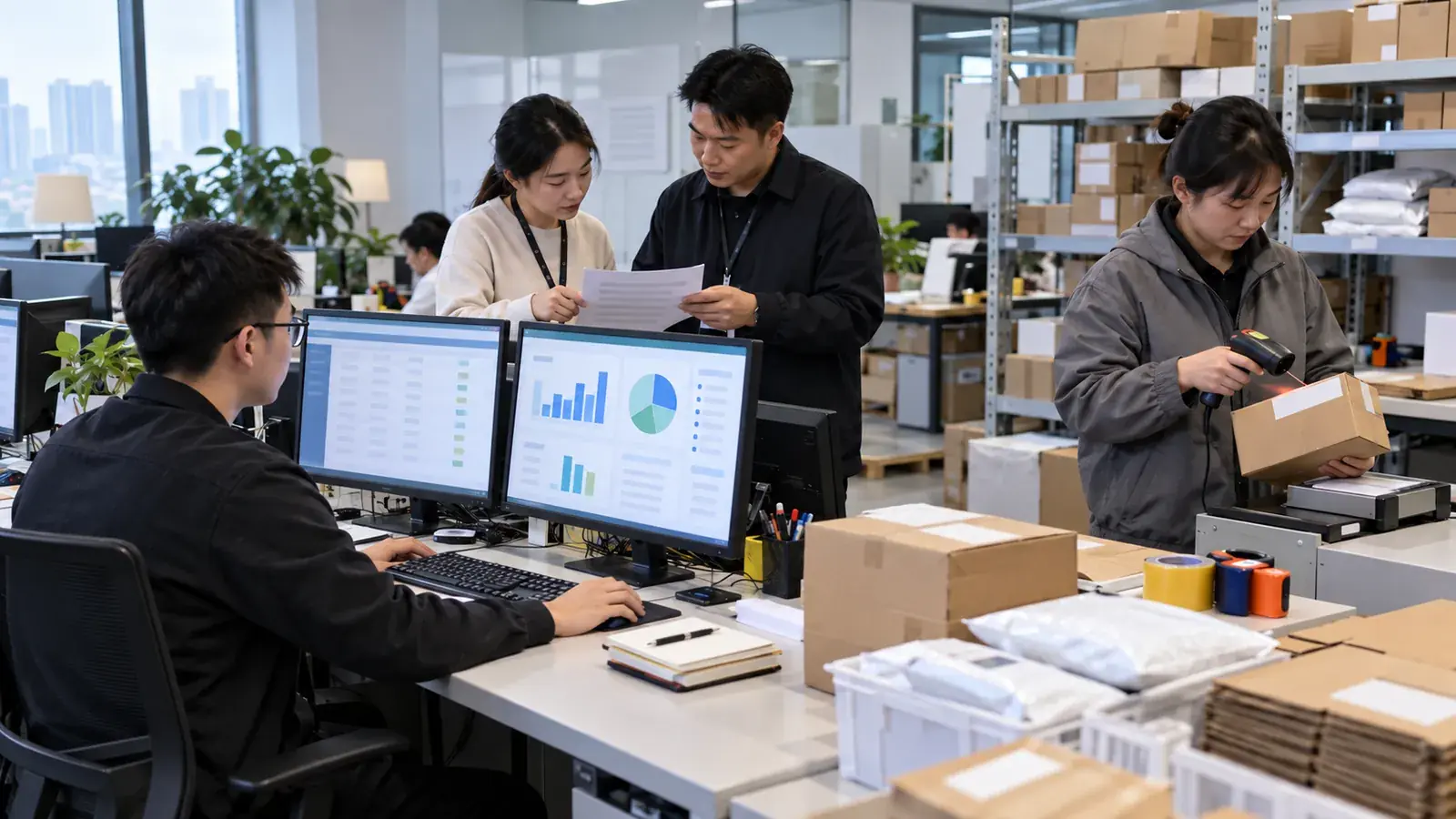 Development and operations teams reviewing ecommerce launch tests and order data