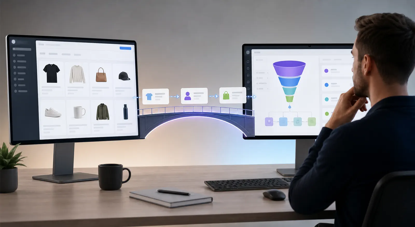 A business cost dashboard comparing Shopify plan apps theme and operations