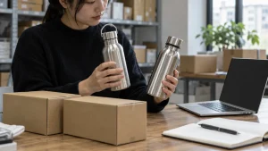 Sourcing coordinator comparing two unbranded product samples