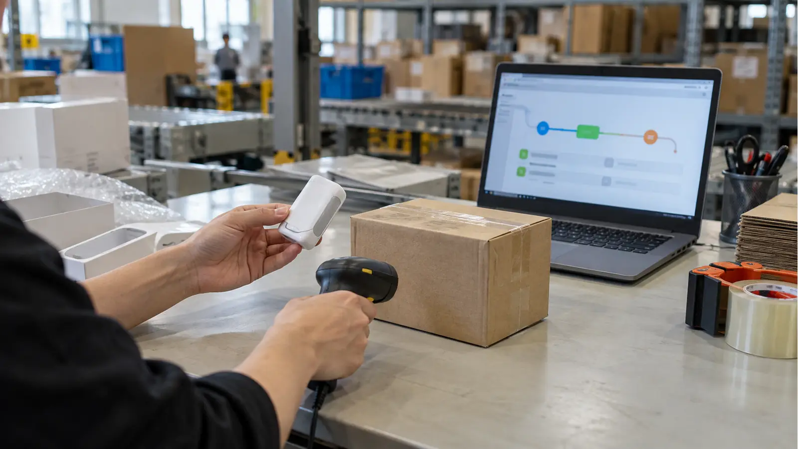Sample parcel and route records checked at a Chinese fulfillment desk