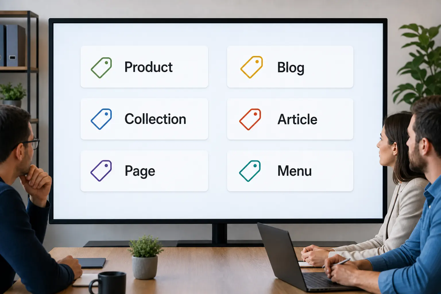 A business dashboard mapping ecommerce resource types to handle identifiers